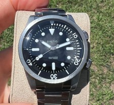 Baltic Aquascaphe Dual Crown Mens Watch - Black with Strap + Bracelet. Full Set.