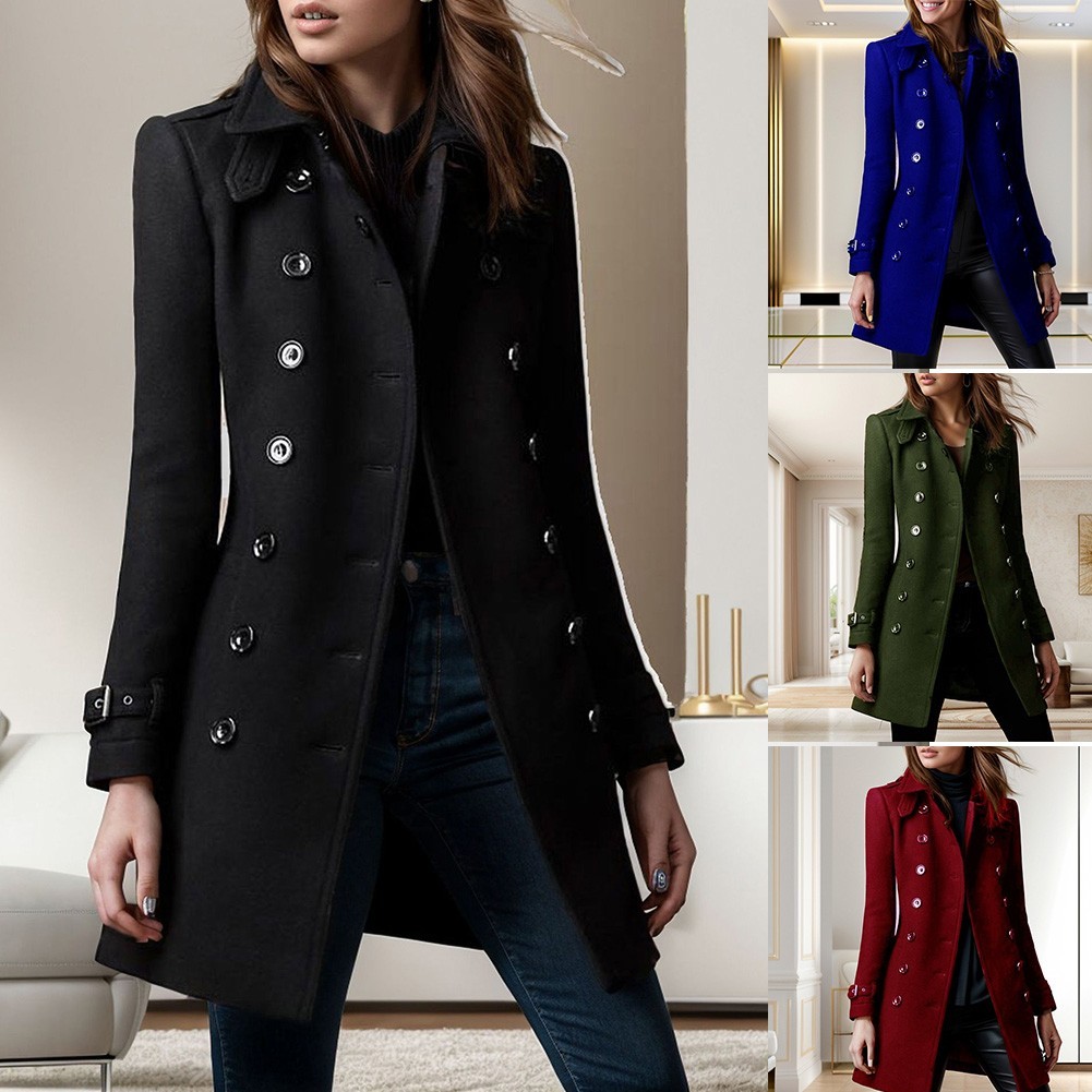 FILA Giacca donna in lana slim casual con stile funzionale a due file