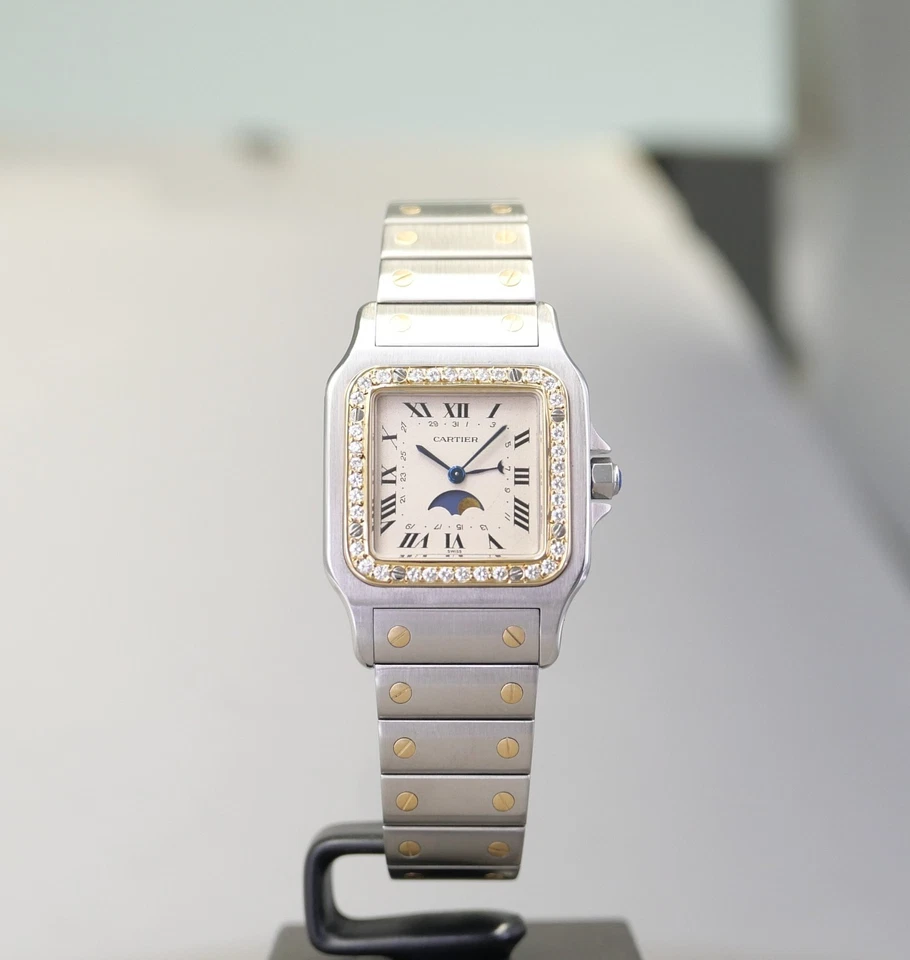 Cartier Santos Galbée Mondphase Full Set Diamantlünette Erstkaufrechnung - Bild 1 von 4