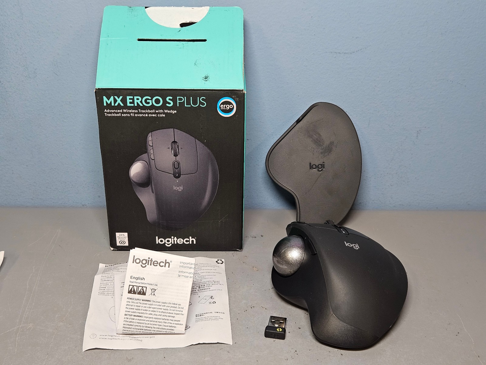 Logitech MX Ergo S Plus Advanced Wireless Trackball With Wedge - New