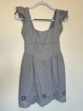 American Eagle Boho Babydoll Mini Dress XS Eyelet Embroidered Coquette Fairy