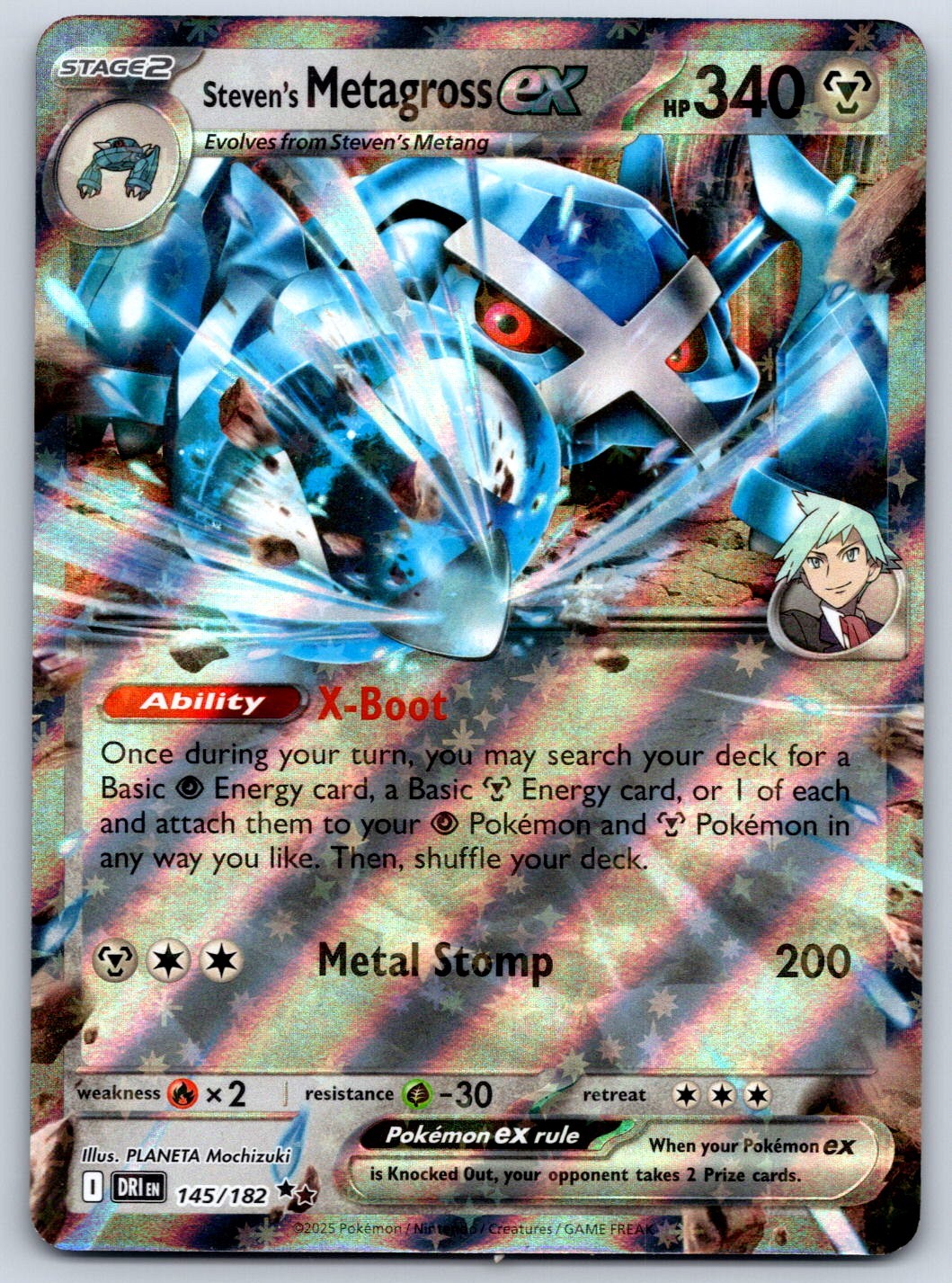 Steven's Metagross ex - Destined Rivals DRI 145/182 Pokemon Card NM