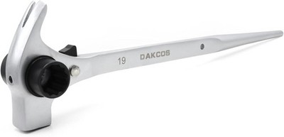 19mm x 22mm Scaffold Ratchet Wrench, 3/4'' x 7/8 Multifunctional Spud Silver 