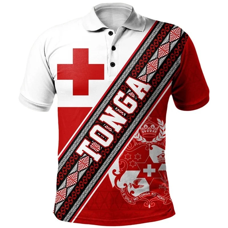 Men Tonga Souvenir Polo T-Shirt Tonga Flag Casual Short Sleeve Tee Tops Pullover - image 4 of 4