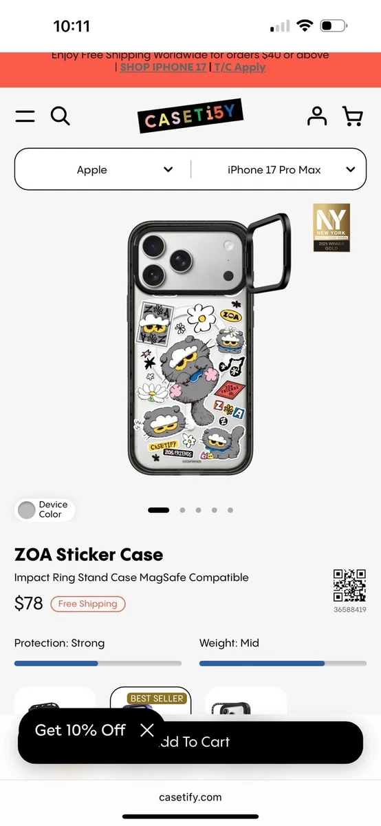 Casetify CASETIFY ZOA Sticker Case iPhone 17pm Cell Phone Cases