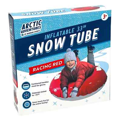 Inflatable Red Snow Tube Sleds, Vinyl, Racing Red 33'' Diameter NEW Up To 264 lbs