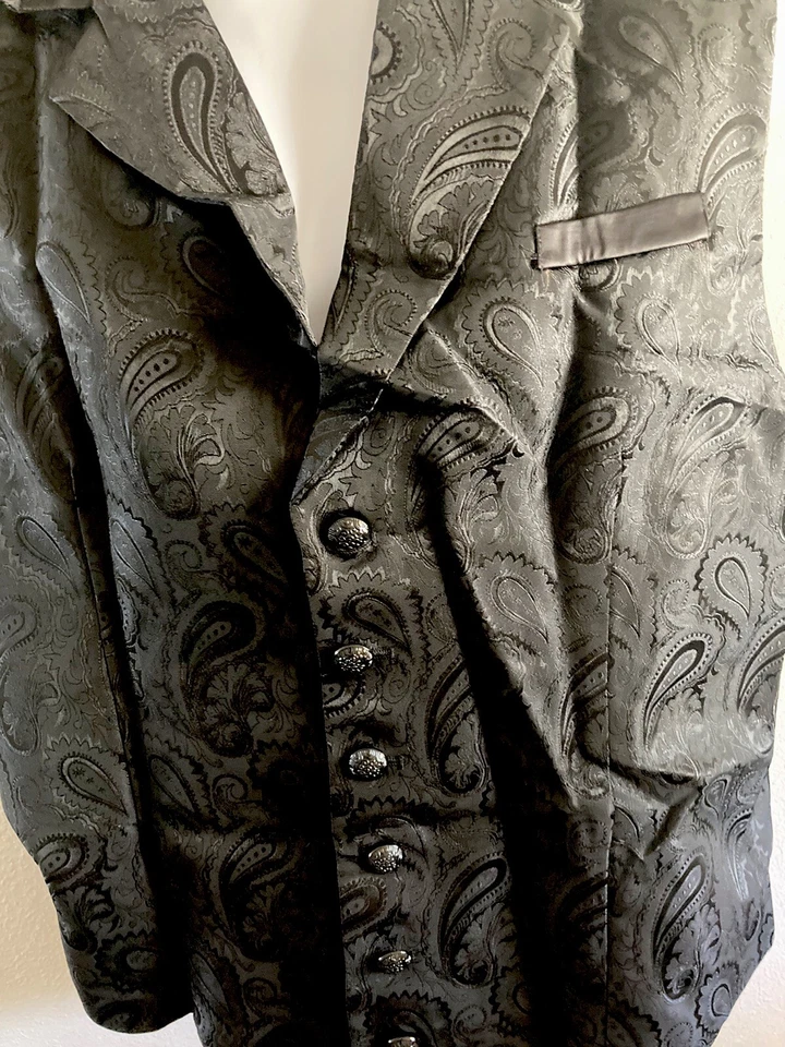 Hombre Talla L Chaleco Negro Disfraz Estilo Victoriano Vampiro Steampunk Renacimiento Gótico Foto 2 de 4