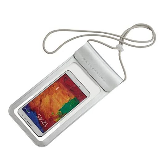 IPX8 Waterproof Phone Pouch Bag with Holder in Silver Finish for Ultimate Protection