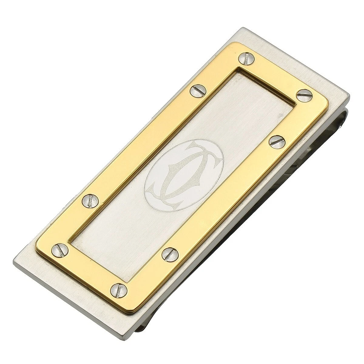 Cartier Santos de SS Gold-tone Money Clip Holder Men A2040