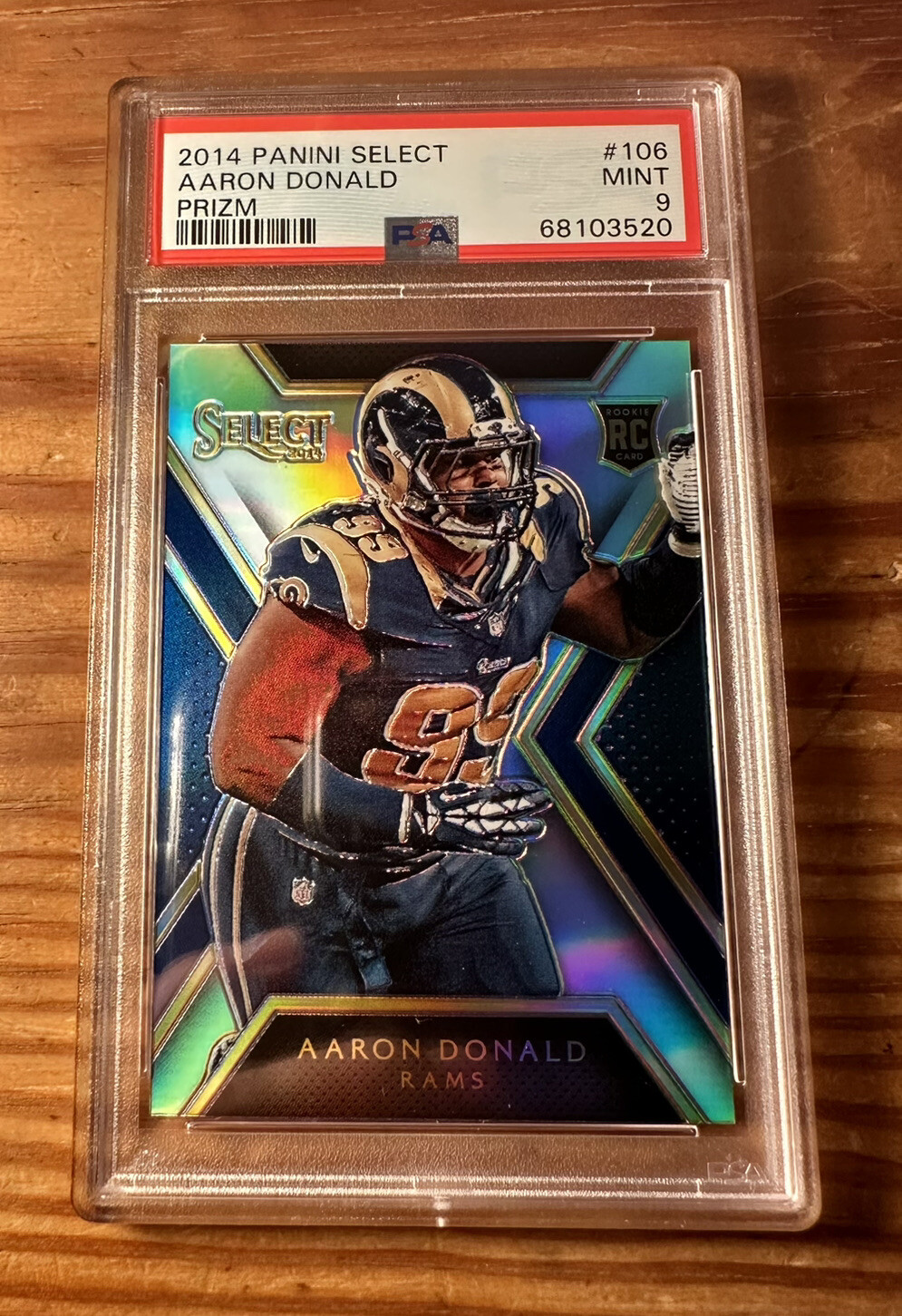 2014 Panini Select Aaron Donald #106 RC Rookie Card SILVER PRIZM PSA 9 LA Rams