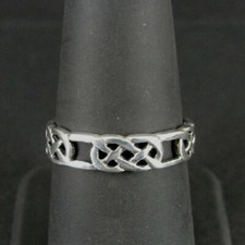 Ring Silver Knot Design with Separation Sterling 925 Band Size 7 1/4 Ring Band