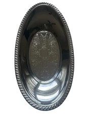 Vintage Ornate Everbrite Chrome Plate Oval Bread Tray – Elegant Serveware