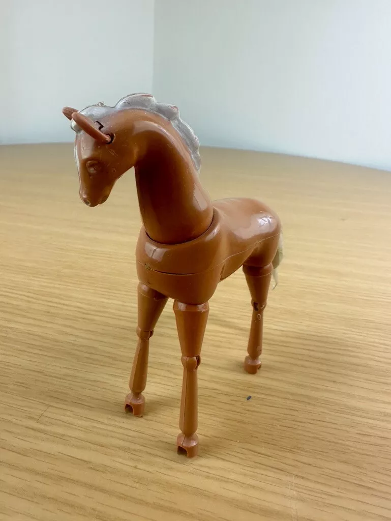 Revell Toys Horse Vintage Pat. Pend. Brown White Jointed Plastic