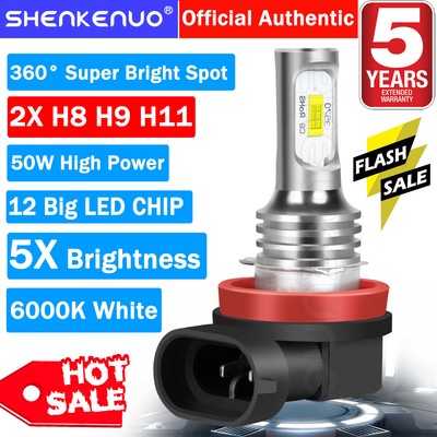 For Kawasaki NINJA 300 650 ZX6r 6000K White H7 Motorcycle LED Headlight Bulbs 2 Pack