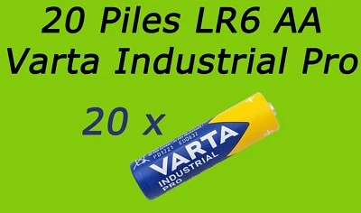 20 PILES VARTA LR6 LR06 AA 4006 E91 MIGNON BATTERIE 1,5V ALCALINE INDUSTRIAL PRO