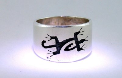 Southwest Lizard Fetisch Band REINER massiver Sterlingsilber Ring Größe 10,75 PSR55
