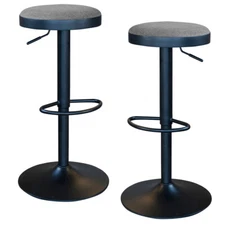 AmeriHome BSGYFSET Classic Charcoal Gray Fabric Bar Stool Set