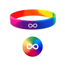 Autism Rainbow Infinity Wristband Autistic Aspergers ASD Support Awareness