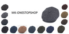 Peaky Blinders Newsboy Hat Flat Cap Herringbone Tweed Wool Baker Boy Size S-XXL