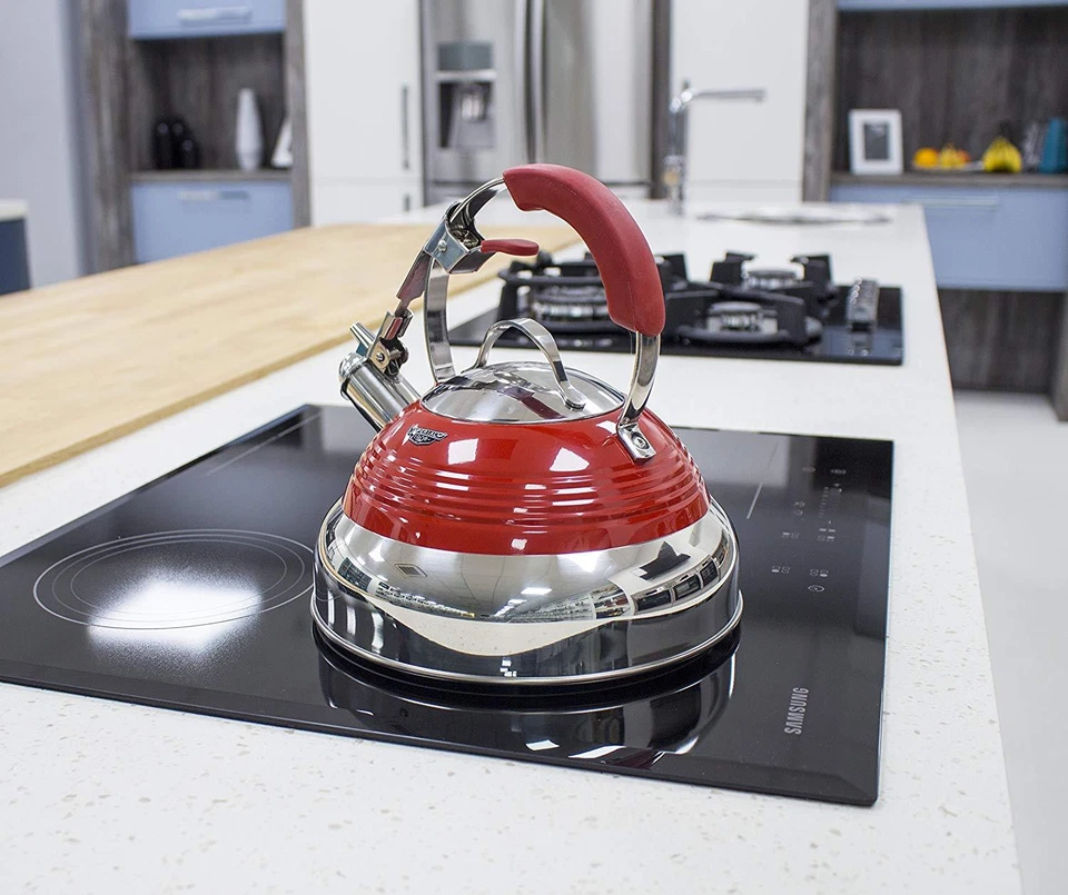 Brand New Imperial 1908 Limited Edition Stove Top Ribbon Red Whistling Kettle 2L - Image 2 of 4