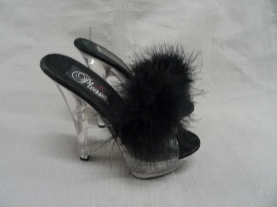 Pleaser Tacones Mujer 6 Negro Transparente Exótico Bailarina Usado Fabulicioso Sensual-601F Foto 2 de 4