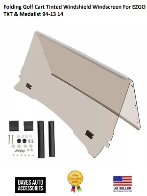 Folding Golf Cart Tinted Windshield Windscreen For EZGO TXT & Medalist 94-13 14
