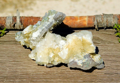 Calcite Golden Cubic Crystal Cluster with Lilac Crystals 228g for Energy Healing
