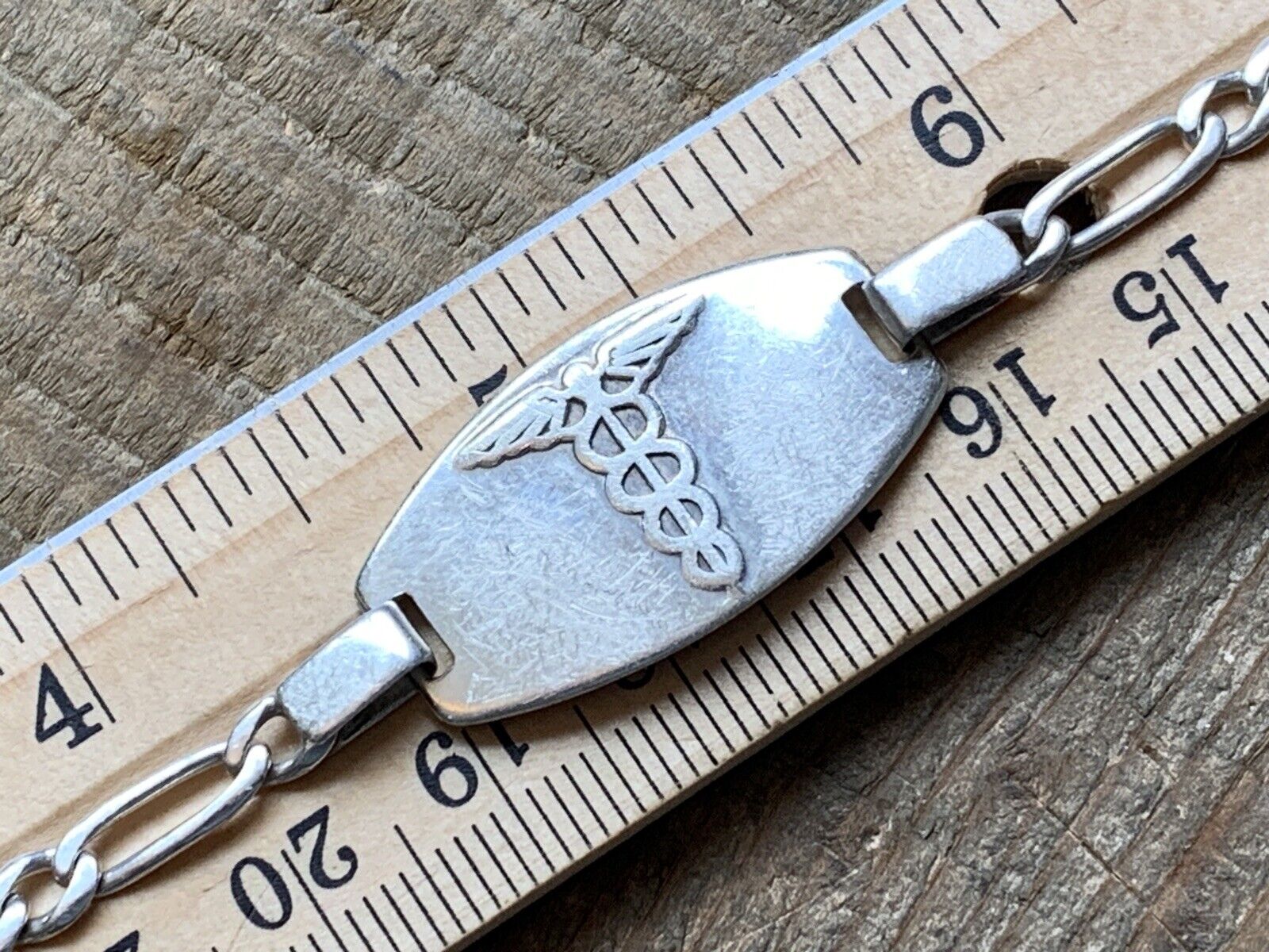 Solid Sterling Silver Medical Alert Bracelet Mark… - image 3