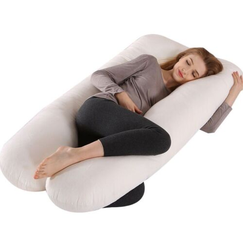 U Shape Maternity Pillow 130x70cm Pregnancy Pillow Soft Coral Fleece Side Pillow - Afbeelding 1 van 17