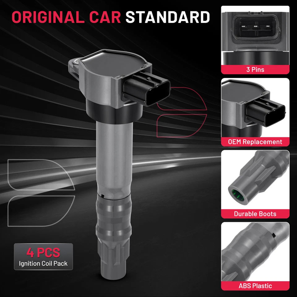 UF532 4 Ignition Coils for 2.4L Mitsubishi Eclipse Galant Outlander MR994643 - Image 2 of 4