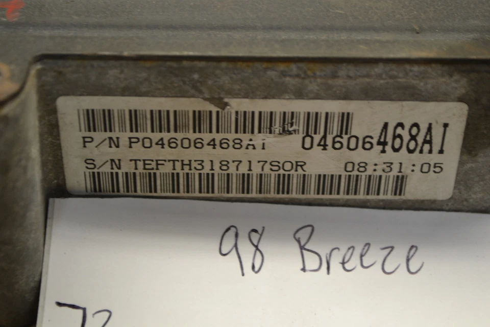 1998 Chrysler Sebring Transmission Cont Unit TCU P04606468AI Module 72-6A5 - Image 2 of 3