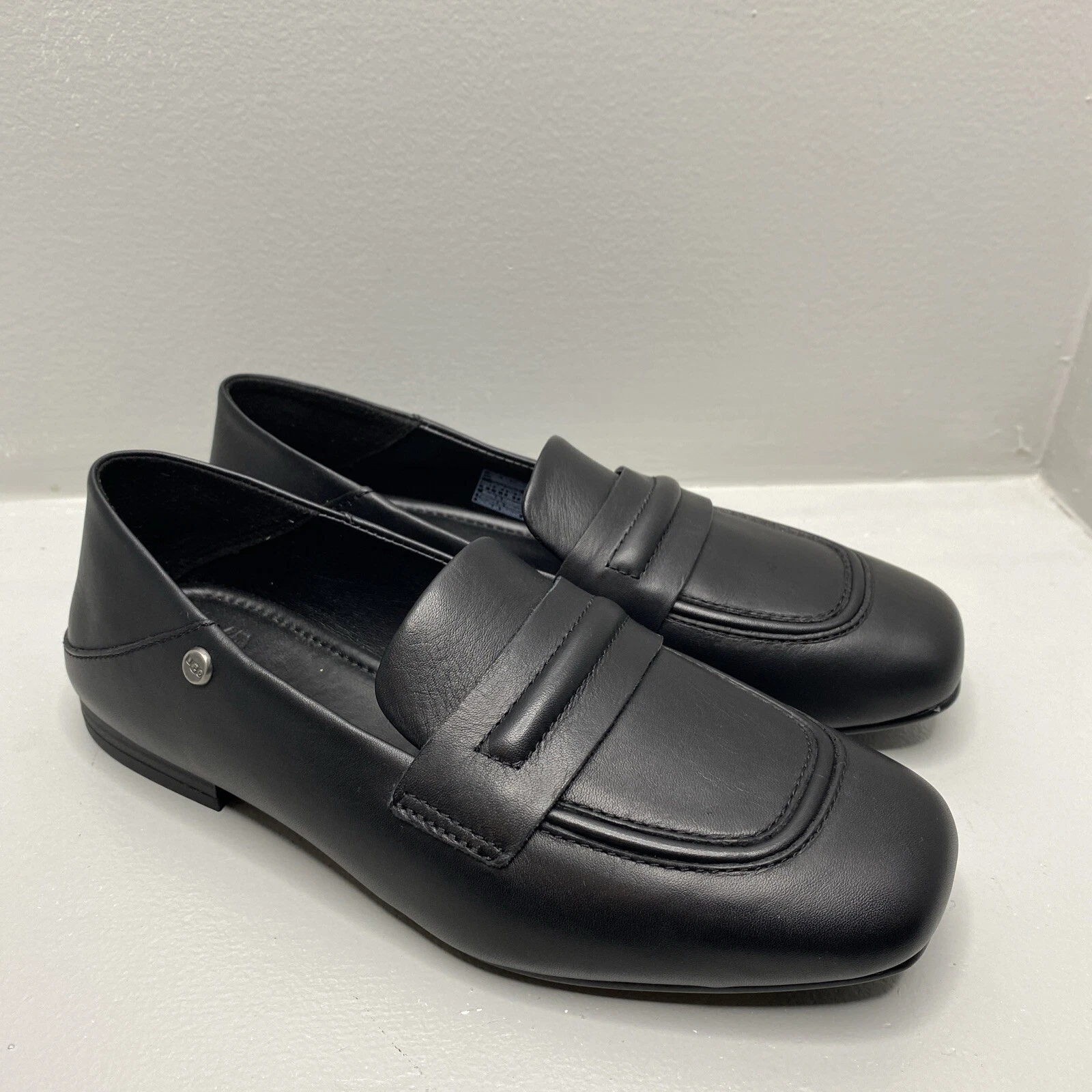 Mocassini pieghevoli UGG donna Janaya in pelle scarpe nere taglia 5