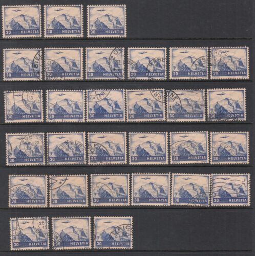 Schweiz: Sammlung von Luftpostmarken, Landschaften, neuwertig und gebraucht, Ausgabe 1941 - Bild 1 von 10