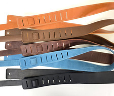 Mocha Crazy Horse Leather Guitar Strap US Handmade Electric/Acoustic Stitched