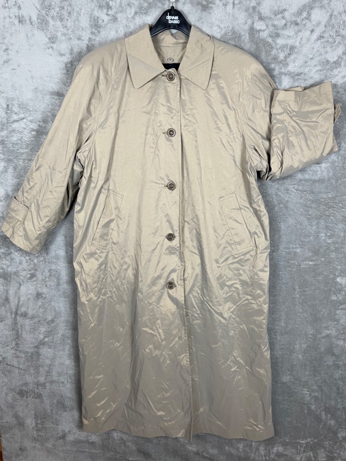 Womens London Fog Reflective Trench Coat Size Large Gem