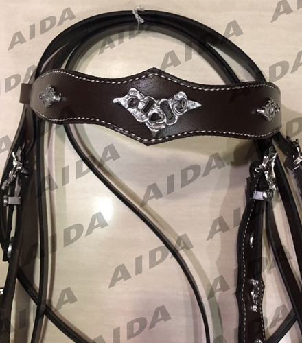 Fancy black baroque bridel with silver ornaments ,rein and breast collar - Picture 4 of 7