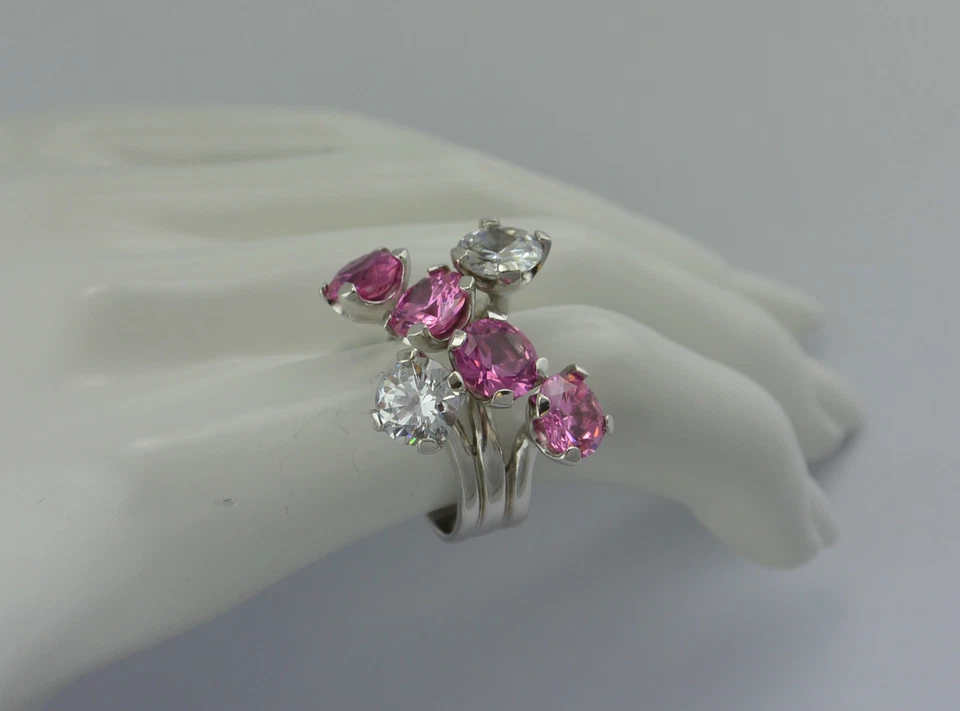 Damenring mit  Zirkonia & Turmalin  925er Silber (60 (19,1 mm Ø) - Bild 3 von 4