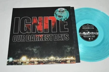 IGNITE Our Darkest Days LP 2022 Made in Finland Turquoise Colored Vinyl PUNK