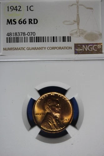1942 NGC 1C MS66RD LINCOLN WHEAT CENT #B51267