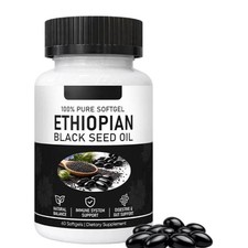Ethiopian Black Seed Oil Softgels 4.64 Thymoquinone Gluten-Free, 60Capsules /