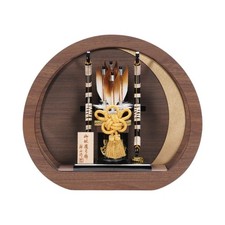 Hamayumi "Tsuki" Walnut Round Acrylic Display by Kanzan 251-009