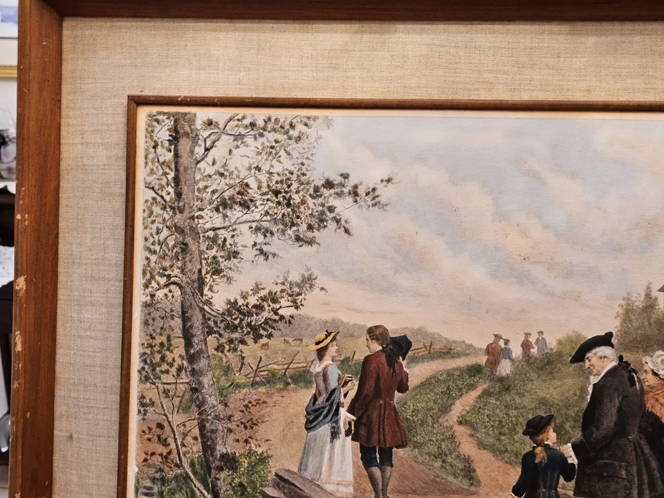 Vintage Sunday Morning In Sleepy Hollow Washington Irving Jennie Brownscombe... - Image 2 of 4