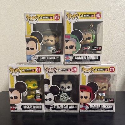 Funko Pop! Mickey Mouse 90th - Lot Of 5 Gamer Mickey Gamer Minnie. Free Shipping
