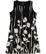American Living Womens Jacquard Ponte Dress, black, 14