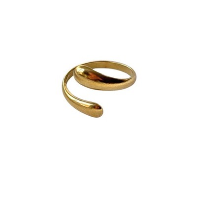 Minimalistischer Spiral Ring Gold Edelstahl Verstellbar Fein Eleganter Schmuck
