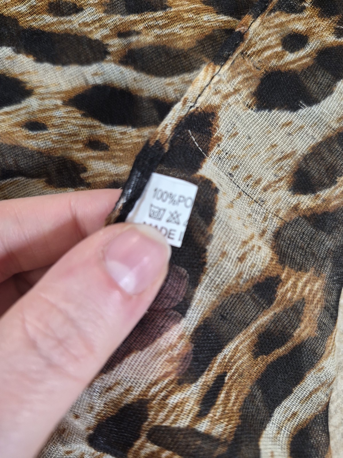 Leopard Print Scarf 100% Polyester Lightweight Fa… - image 3