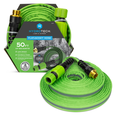 #ad HydroTech FlatJacket 5 8in x 50ft Garden Hose Kink Free Lightweight $52.99
