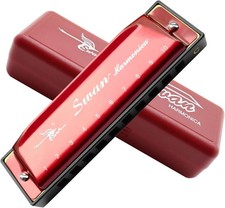 10 Hole C Key Blues Harmonica Mouth Organ with Case