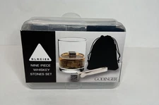 Glacier Godinger Dublin Crystal Double Old Fashion Glass & Whiskey Stone Set