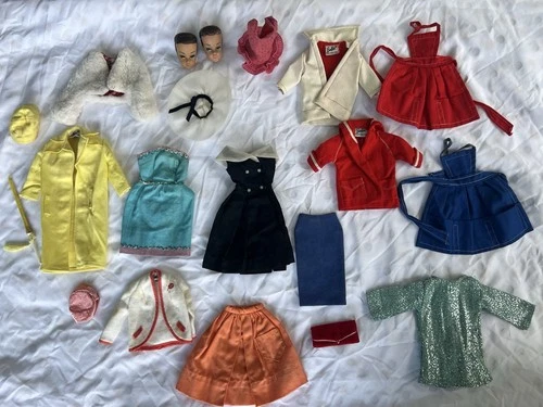 Vintage Barbie 1960s Clothes And Accessories Lot + Doll Heads, After Five…